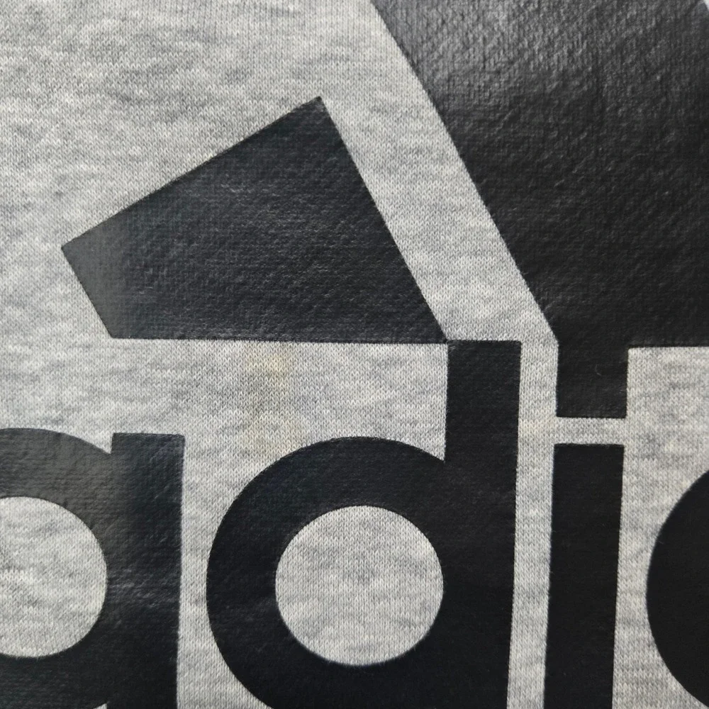 Adidas Big Logo Crewneck Sweatshirt Large Gray Pullover Fleece Lounge Sportswear